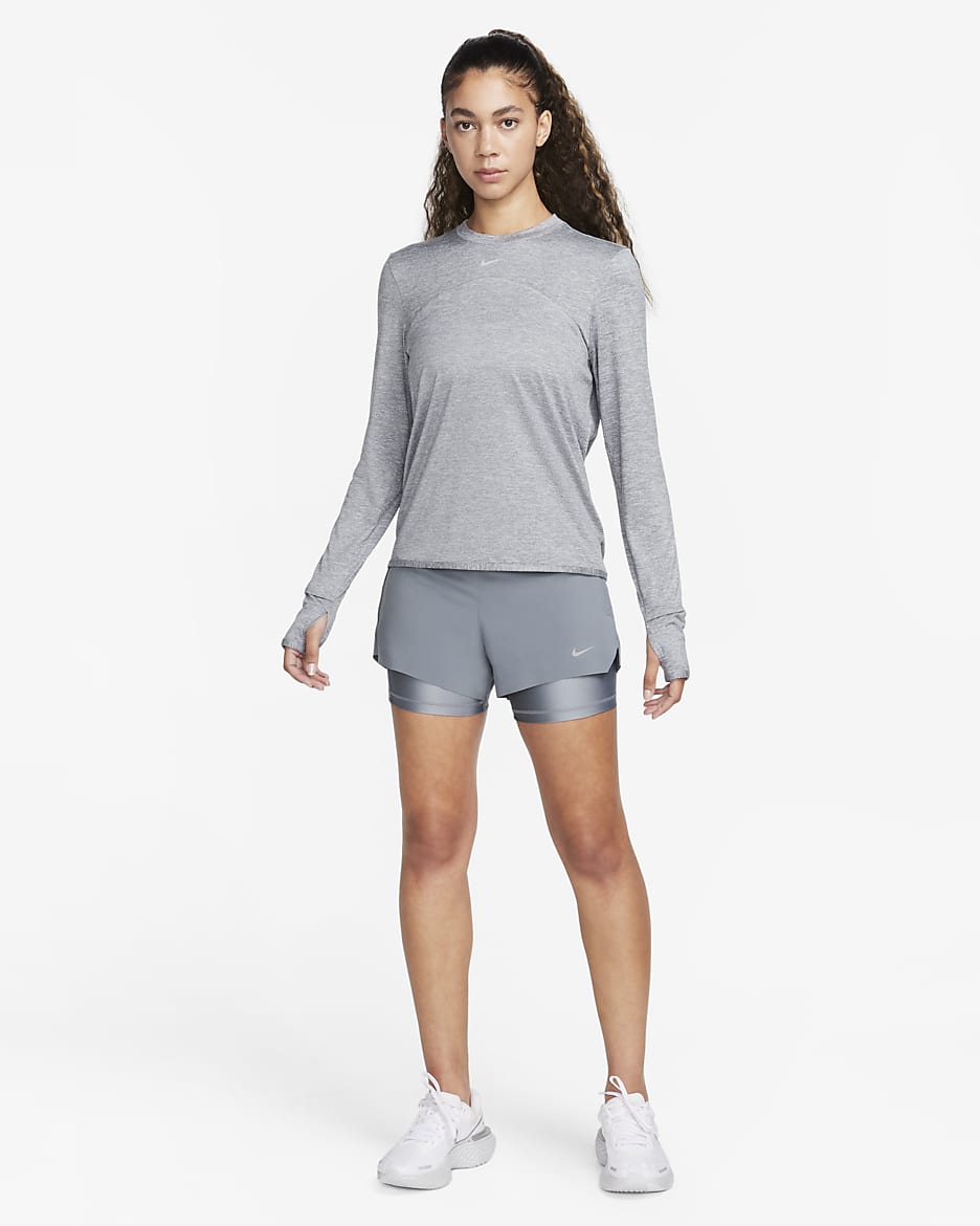 Grey nike running top hotsell